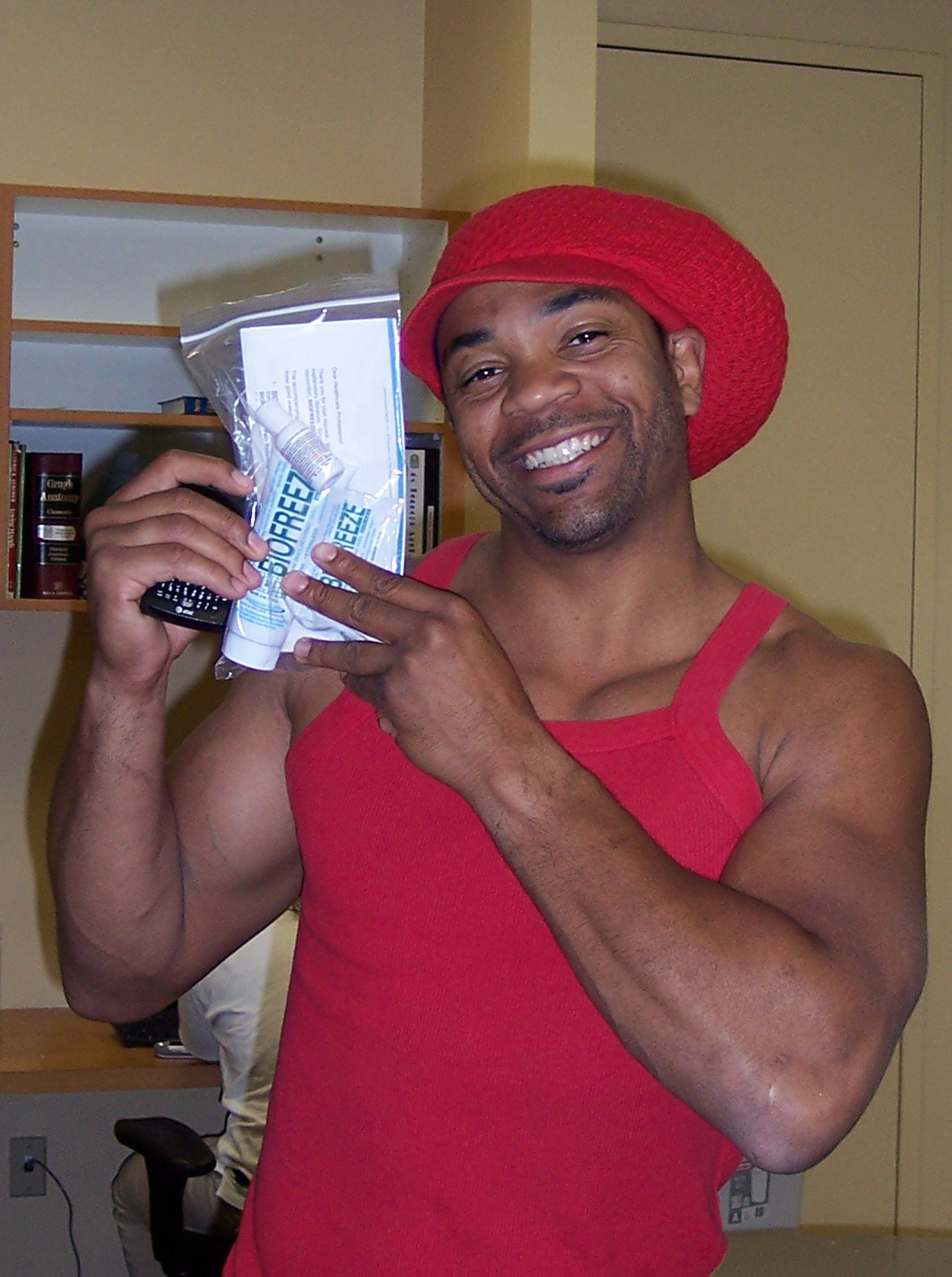 Eddie Russell Group #31 student Eddie Russell holds his prize pack.