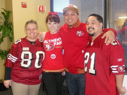 Part of my 9er fan family w/Julie, Shannon, and Phil...yes, he's Phil too which makes him cool.