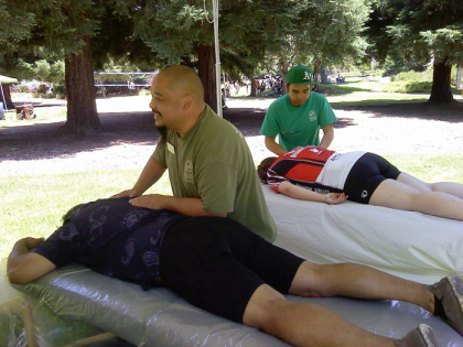 Post event sports massage is a great way to build community