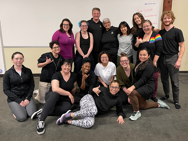 Alicia Priebe along with other massage therapists at a recent CE massage class